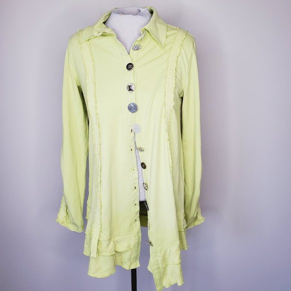 NEON BUDDHA Unique Boho Mixed Button Green Jacket - Picture 3 of 9